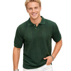 Men's Knit Collared Shirt Short Sleeve