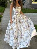 Women's Smocked Bodice Floral Dress