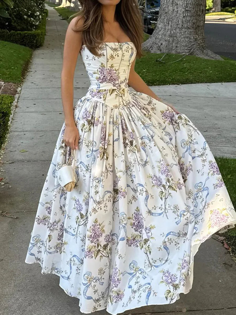 Women's Smocked Bodice Floral Dress