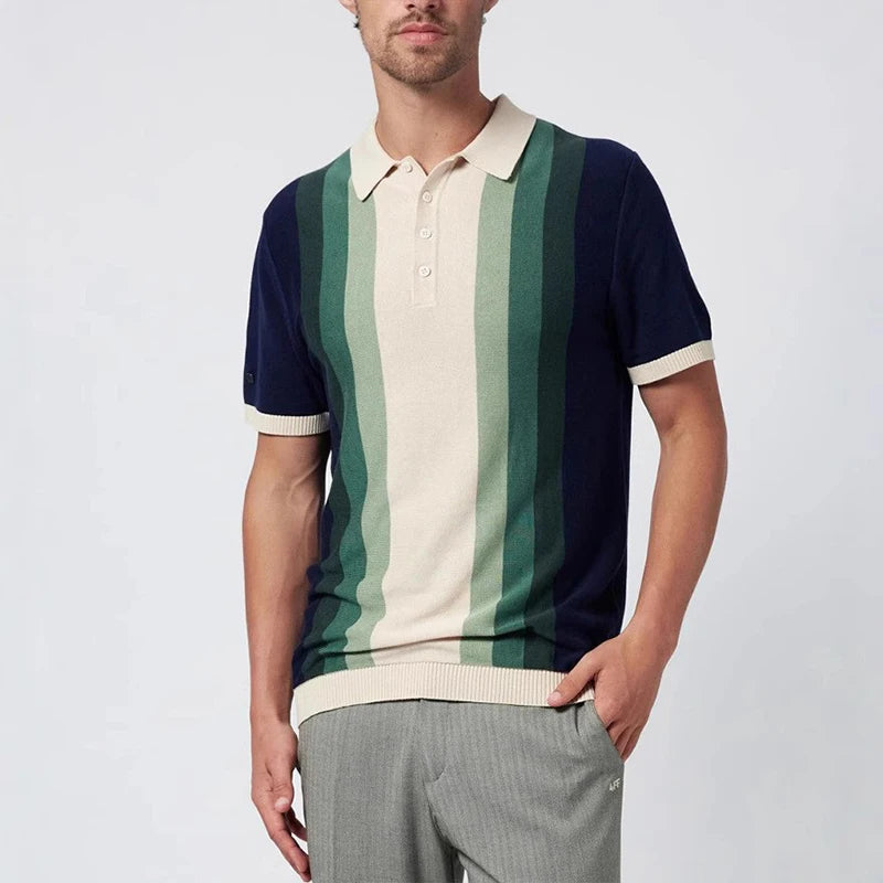 Contrast Panel Short Sleeve Polo Shirt