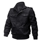 Men's Military Style Field Jacket – Long Sleeve Utility Coat with Multiple Pockets