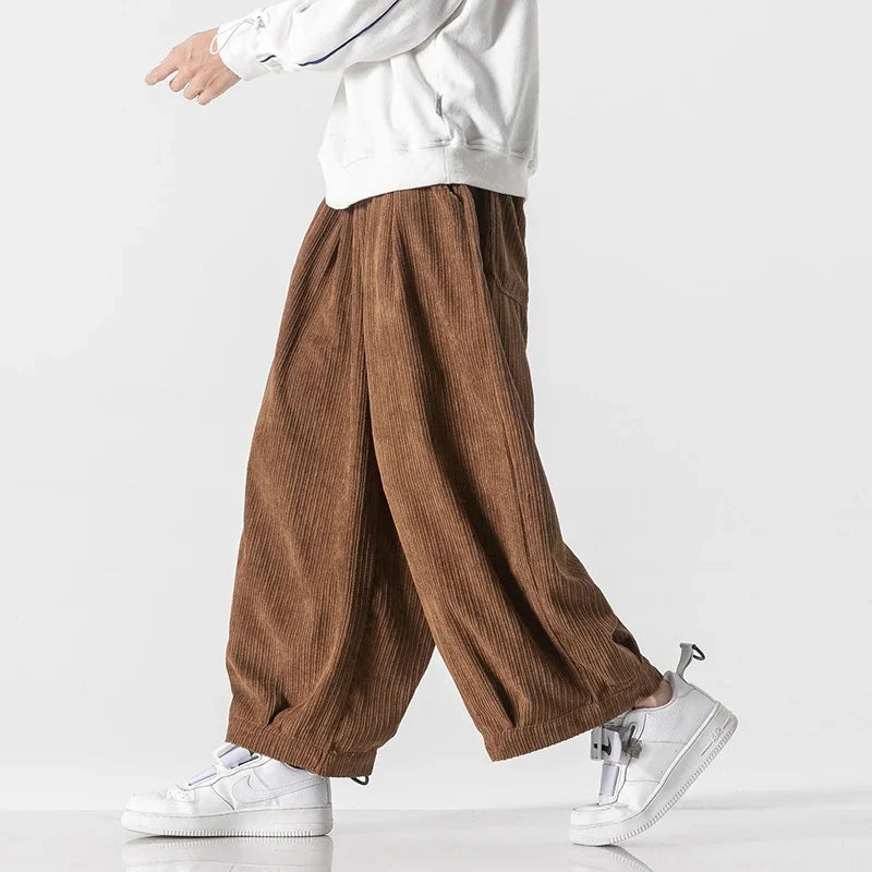 Men's Baggy Drawstring Wide Leg Pants