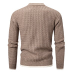 Men's Crewneck Sweater Textured Knit Long Sleeve Pullover