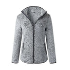 Women's Teddy Jacket – Full Zip High Collar Coat with Front Pockets