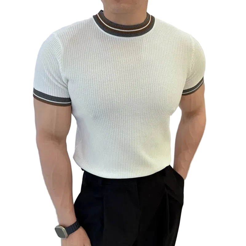 Men's Crew Neck T Shirt With Trim