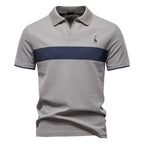 Men's Collared Polo Shirt with Chest Panel and Button Placket