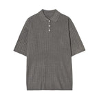 Men's Textured Three Button Polo Shirt