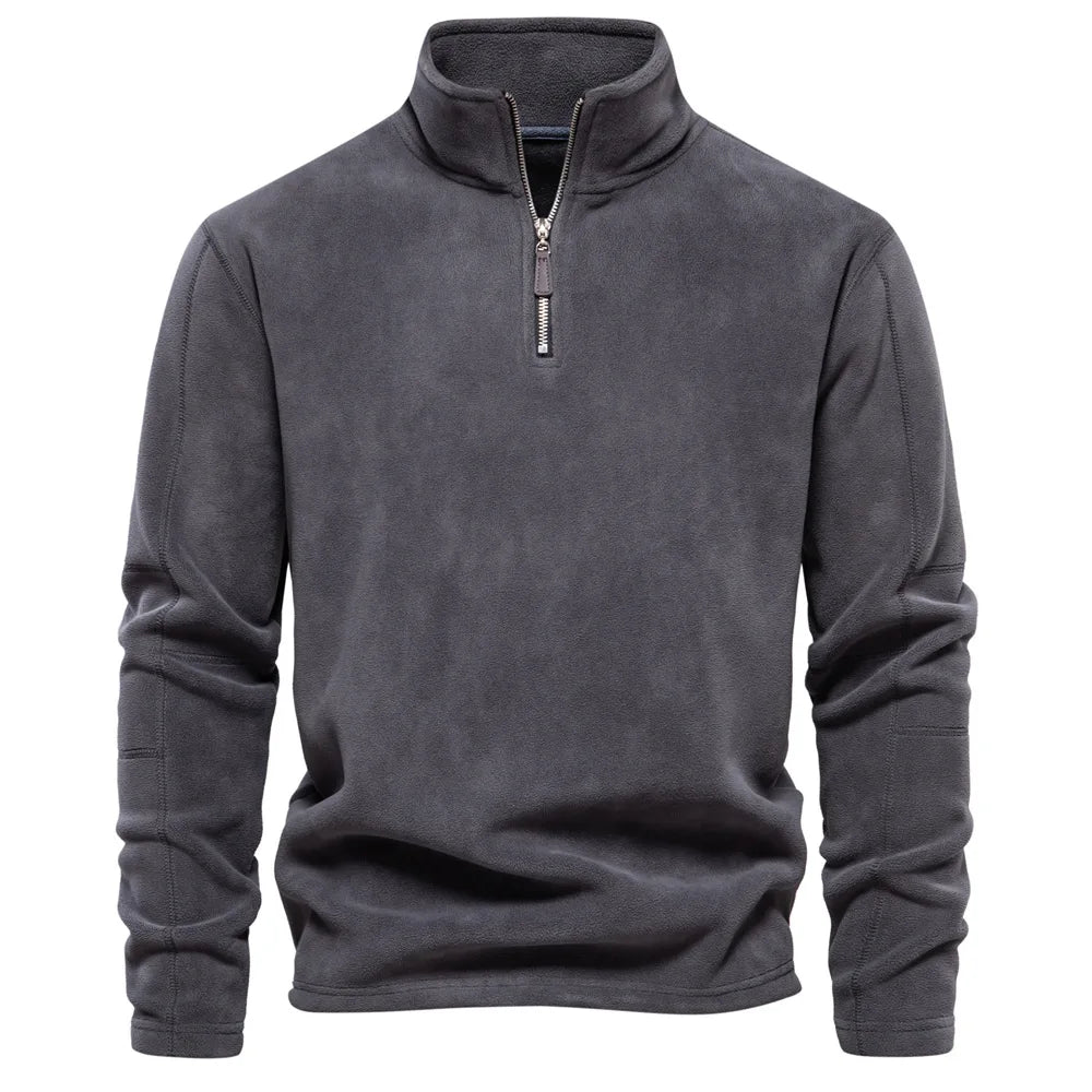 Men's Quarter-Zip Pullover Sweatshirt – Long Sleeve Mock Neck Jumper Top