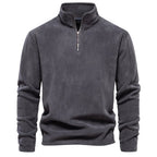 Men's Quarter-Zip Pullover Sweatshirt – Long Sleeve Mock Neck Jumper Top