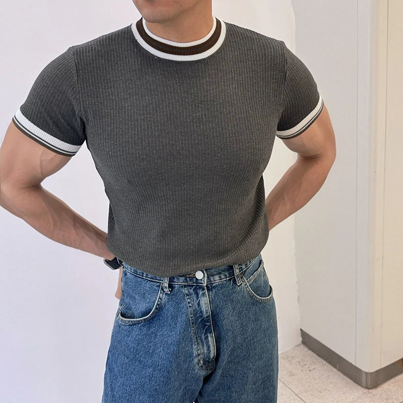 Men's Crew Neck T Shirt With Trim