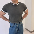 Men's Crew Neck T Shirt With Trim