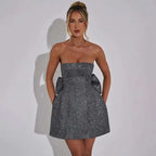 Strapless Bow Back Mini Dress Women