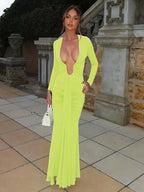 Front Ruched Maxi Dress Women