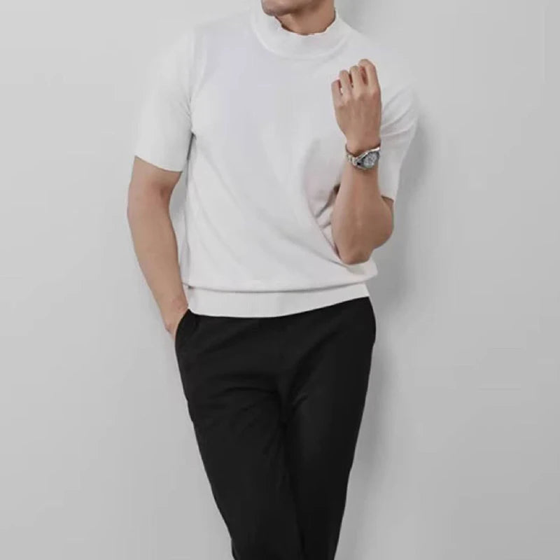 Men’s Ribbed Cuff Knit Shirt Top
