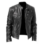 Men's Long Sleeve Jacket with Stand Collar – Full Zip Front and Chest Pockets