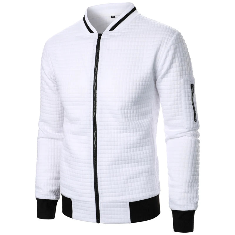 Men's Knitted Zip Up Jumper – Long Sleeve Stand Collar Sweater Jacket