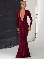 Front Ruched Maxi Dress Women