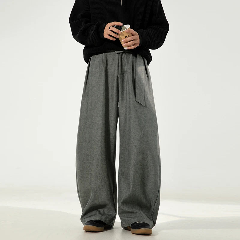 Loose Fit Pleated Wide Leg Pants