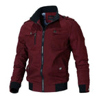 Men's Zip Up Jacket with Stand Collar and Long Sleeves – Multiple Pockets
