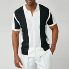 Men’s Vertical Panel Knit Shirt Top