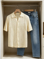Men's Textured Button Front Shirt
