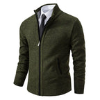 Men's Zip Up Sweater Stand Collar Full Front Jacket