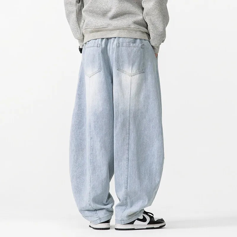 Men's Baggy Drawstring Wide Leg Jeans