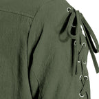 Lace Up Detail Short Sleeve Shirt