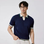 Men's Ribbed Trim Short Sleeve Polo