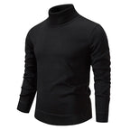 Men's Turtleneck Knit Pullover Sweater Ribbed Cuffs