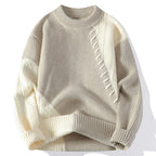 Men's Colour Block Knit Jumper with Textured Detail