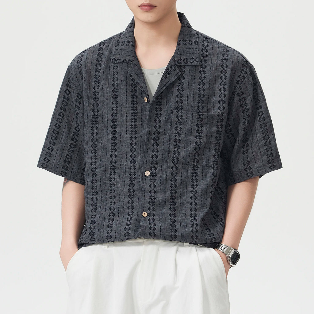 Men's Floral Button Up Camp Shirt