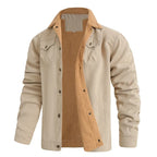 Men's Sherpa Lined Jacket – Button Front Long Sleeve Trucker Jacket with Chest Pockets