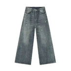 Men's Relaxed Wide Leg Denim Jeans With Button Zip Closure