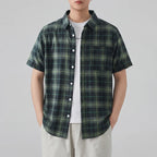 Plaid Button Up Short Sleeve Shirt