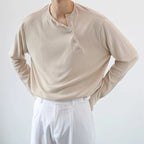 Men's Button Neck Long Sleeve Pullover