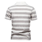 Men's Everyday Short Sleeve Polo Shirt with Striped Pattern