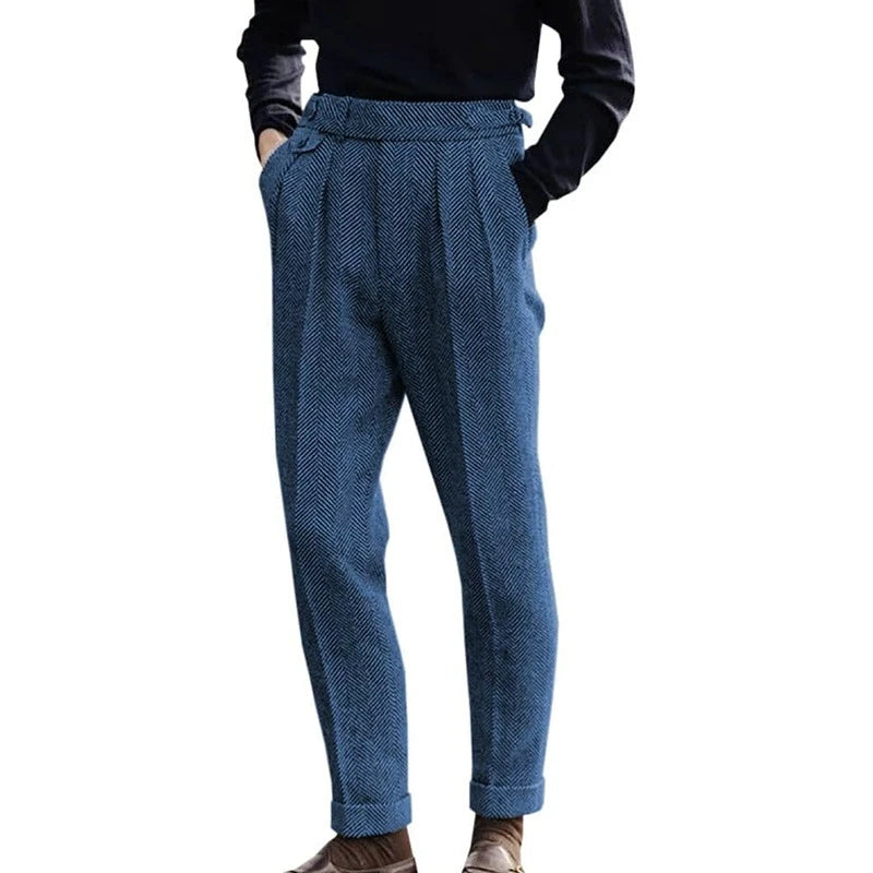 Tapered Leg Flat Front Trousers
