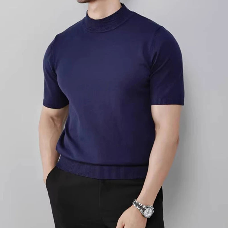 Men’s Ribbed Cuff Knit Shirt Top