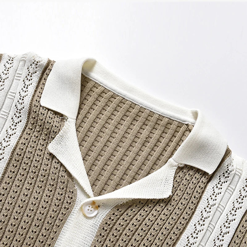 Men’s Collared Knit Shirt Short Sleeve