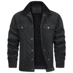Men's Corduroy Jacket with Sherpa Lining – Long Sleeve Button Front Coat