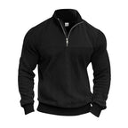 Men's Quarter-Zip Knitted Sweater – Long Sleeve Stand Collar Pullover Jumper