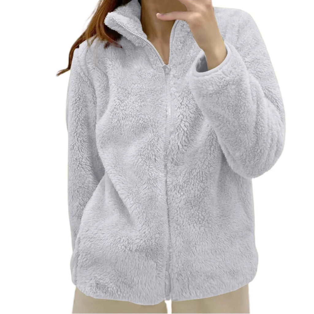 Women's Fleece Quarter Zip Pullover – Long Sleeve High Neck Sweatshirt