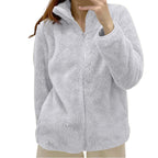 Women's Fleece Quarter Zip Pullover – Long Sleeve High Neck Sweatshirt