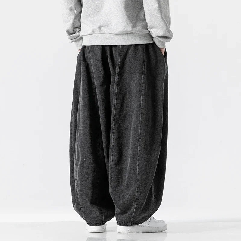 Men's Relaxed Drawstring Denim Trousers