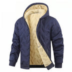Men's Hooded Jacket with Sherpa Lining, Full Zip and Long Sleeves