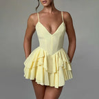 V Neck Strappy Mini Dress Women