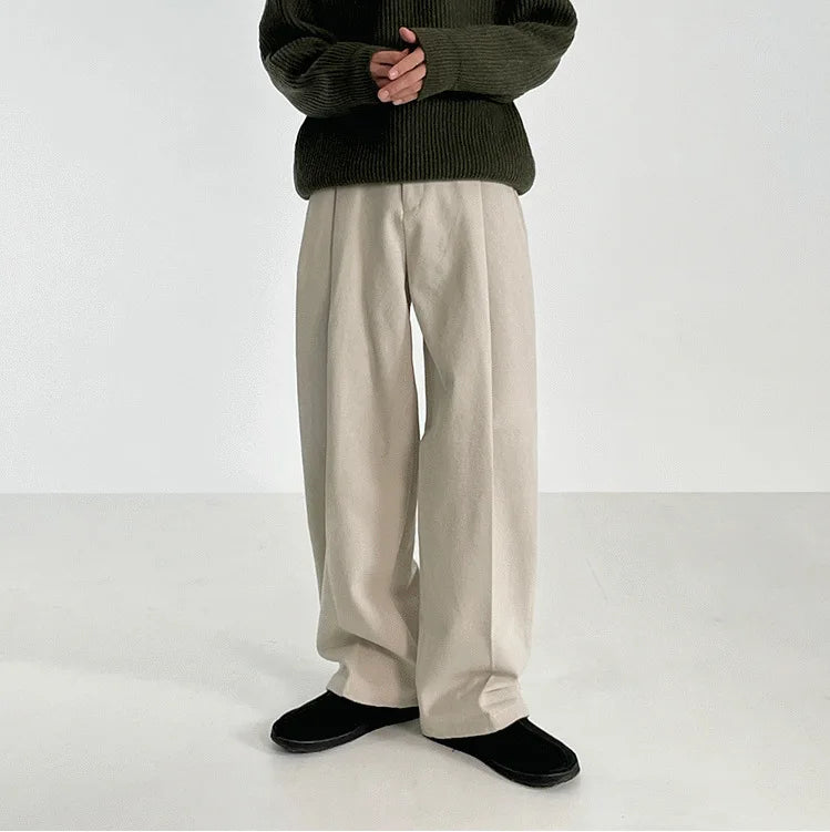 Men's Wide Leg Pleated Pants