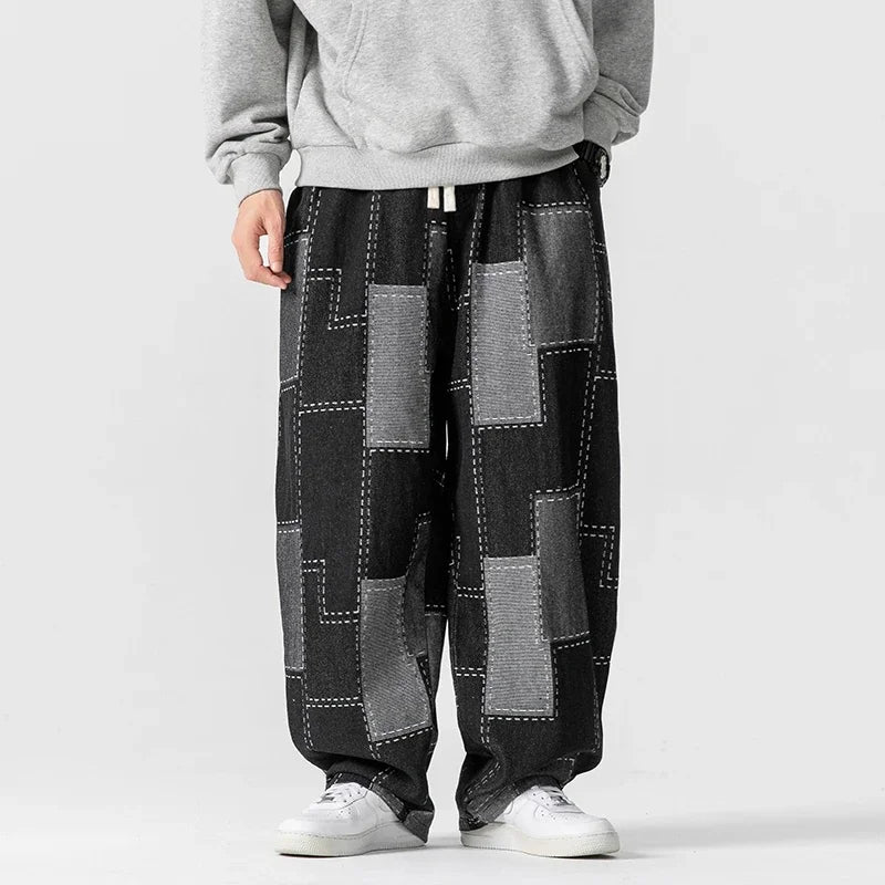 Men's Pull On Patchwork Trousers
