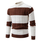 Men's Colour Block Turtleneck Knit Jumper